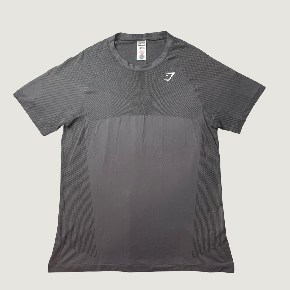 Gymshark T-shirt Mens Large Apex Seamless Charcoal Grey Short Sleeve Athletic